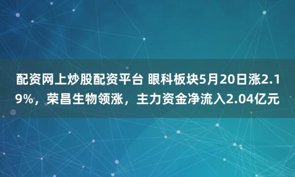 配资网上炒股配资平台 眼科板块5月20日涨2.19%，荣昌生物领涨，主力资金净流入2.04亿元
