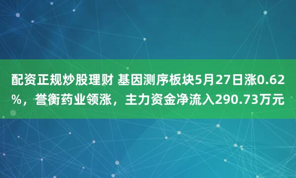 配资正规炒股理财 基因测序板块5月27日涨0.62%，誉衡药业领涨，主力资金净流入290.73万元