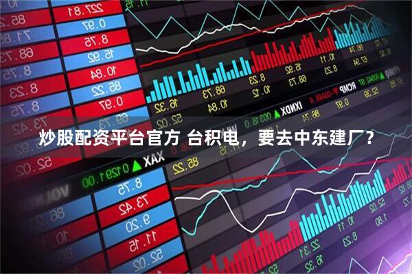 炒股配资平台官方 台积电，要去中东建厂？